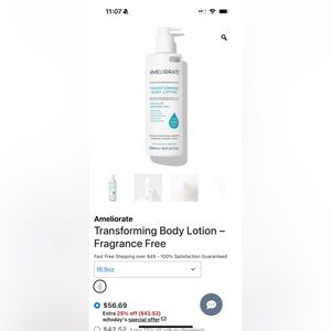 Unopened Ameliorate Transforming Body Lotion